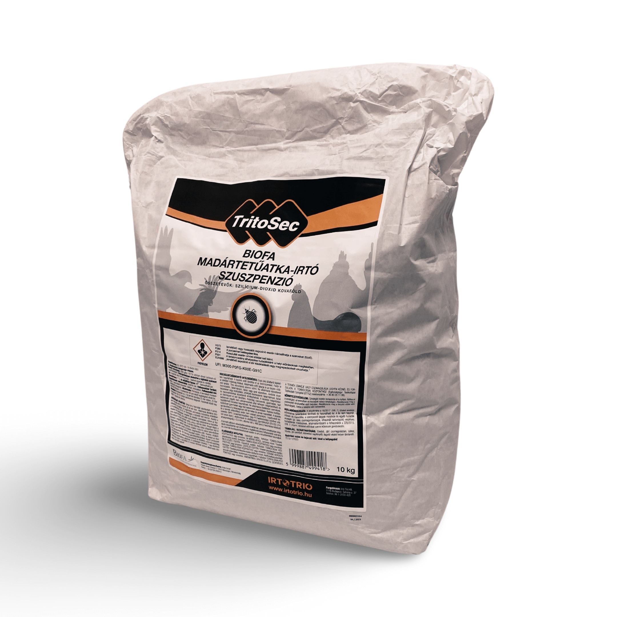 TritoSec Madártetűatka irtószer szuszpenzió, madártetű elleni védelem kovafölddel, 10 kg - Image 3