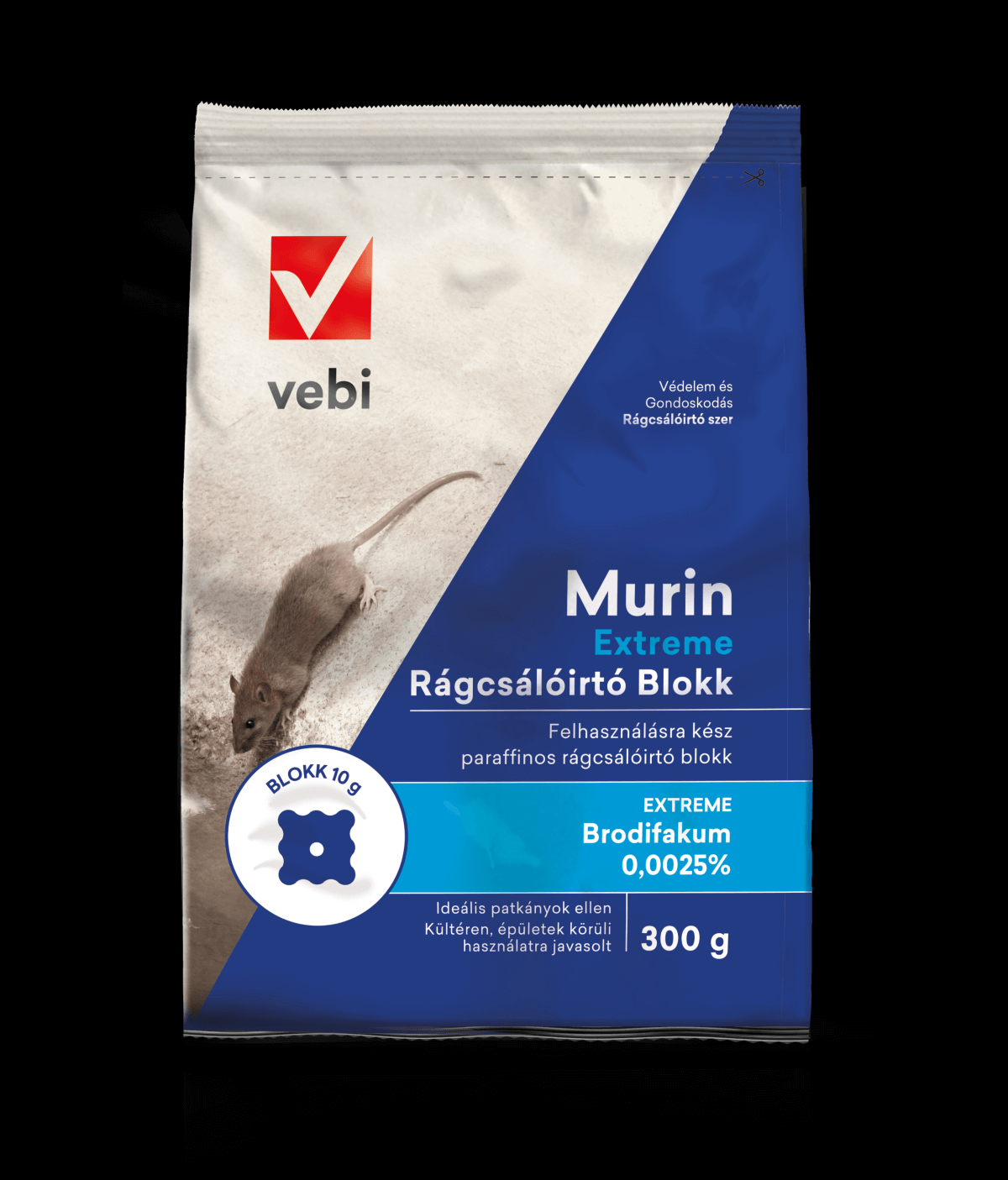 Vebi Murin rágcsálóirtó blokk, viasztömbbe zárt méreg egér és patkány ellen, 300 g - Image 2